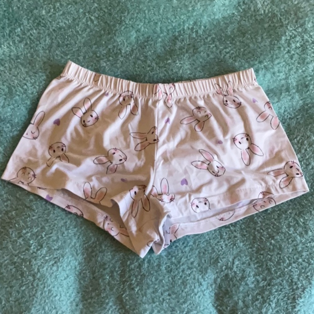 PJ shorts (size small, weekend edition, white with bunnies)